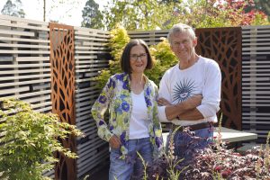  Carleen and her husband, Nick Osborne in her ‘I Can Create That Garden with Q102’ Show Garden at Bloom 2026 