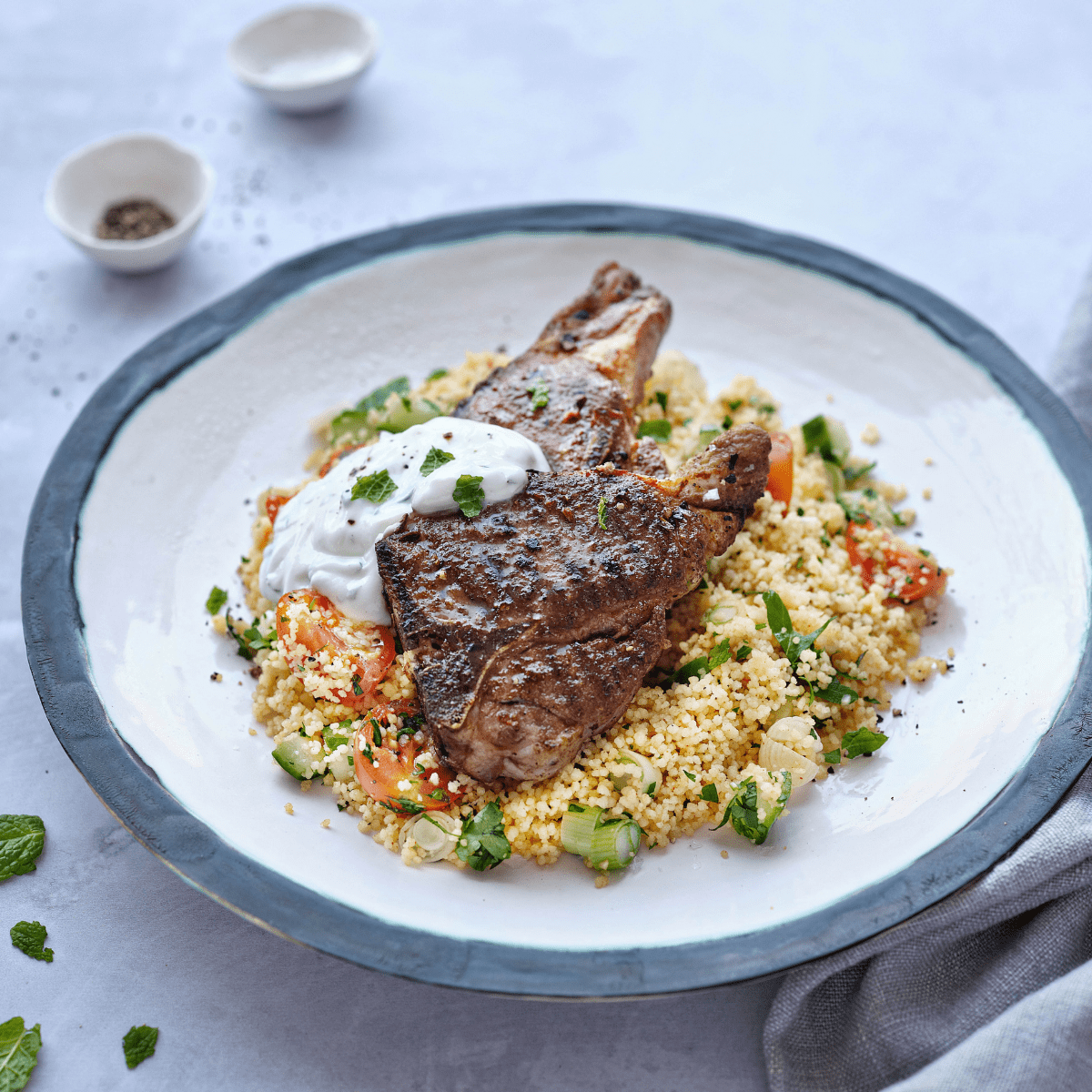 Lamb Chops with Minty Couscous