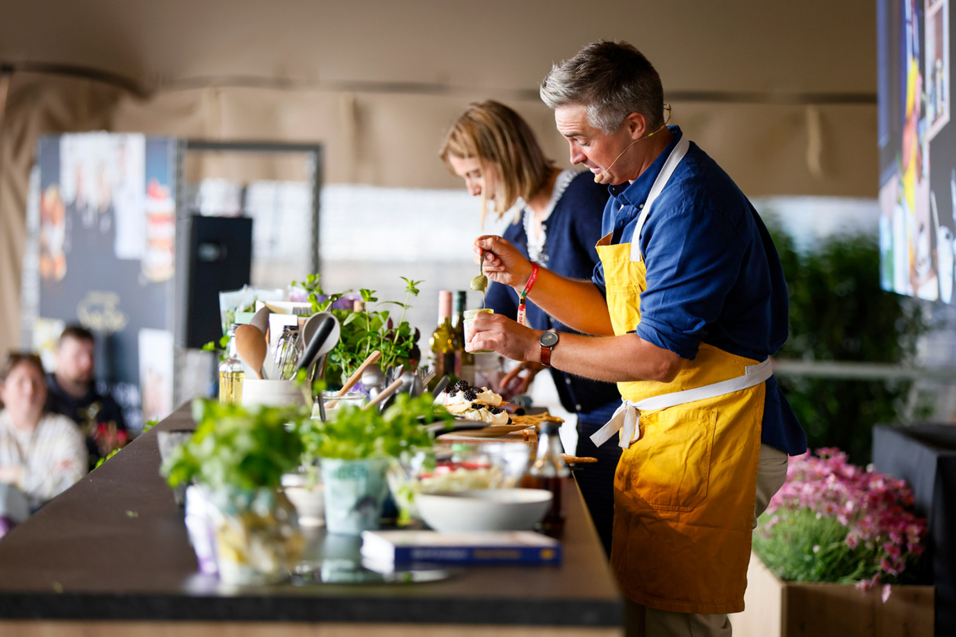 man doing cooking demonstration