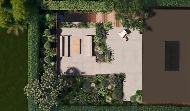 Computer generated image of The Celebrity Dream Garden by designer Declan McKenna
